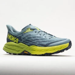 HOKA Speedgoat 5 Men's Stone Blue/Dark Citron -Shoe Specialty Store 049271 5